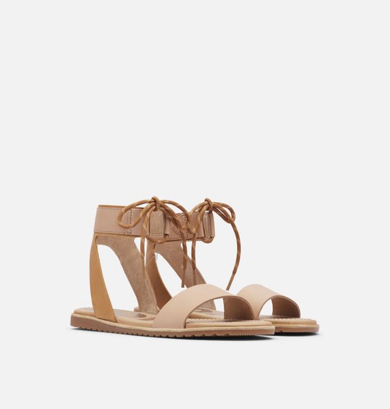 Sorel Dam Sandaler Beige - Ella™ Ankle Lace Flat - FCI-756109